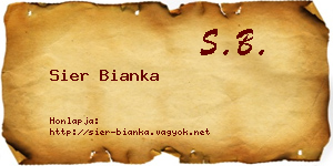 Sier Bianka névjegykártya